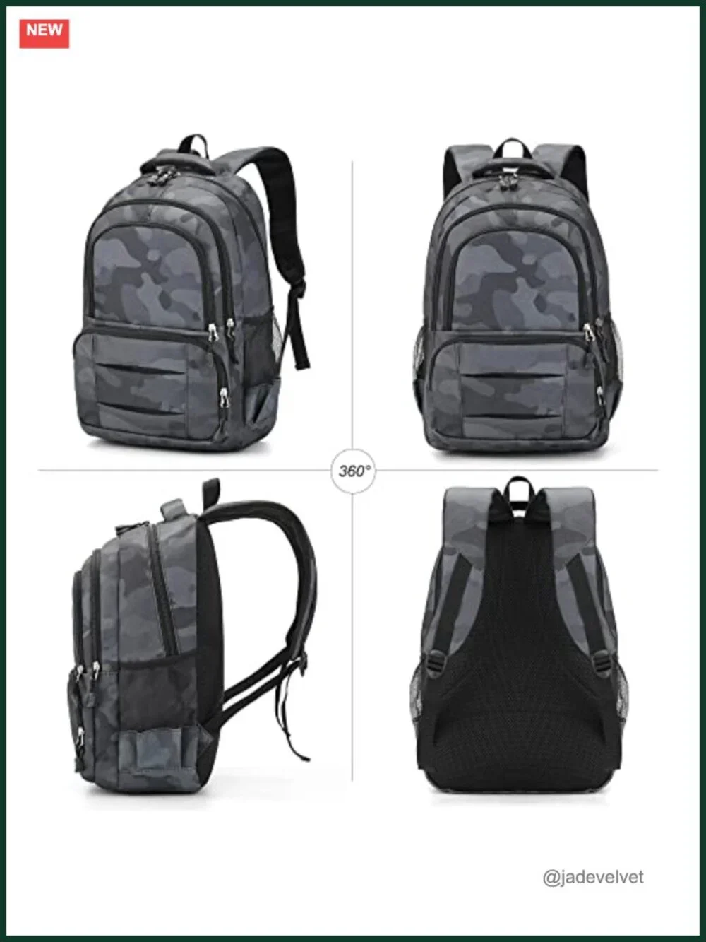 Laptop Backpack Waterproof Nylon School Travel